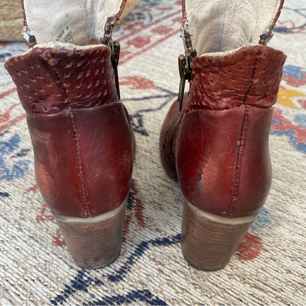 FREEBIRD by STEVEN Bowie Leather Ankle Boots - Brown - Size 6 - Picture 7 of 13